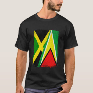 T-shirt Drapeau jamaïcain guyanais Jamaïque Guyana Mix Hér