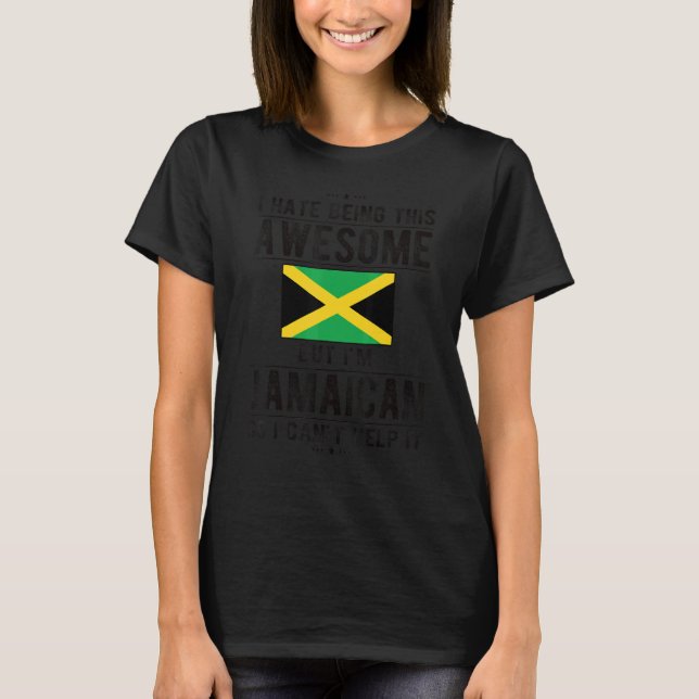 T-shirt Drapeau jamaïcain incroyable racines jamaïcaines j (Devant)