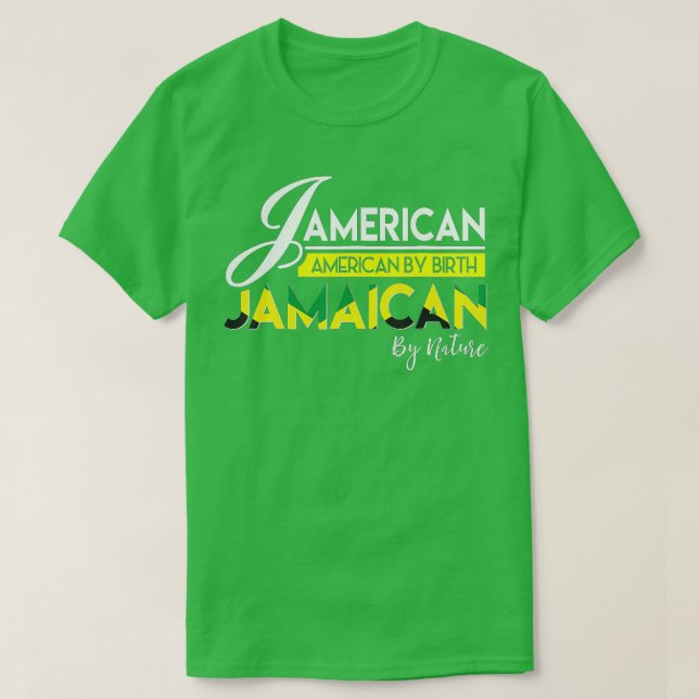 T-shirt Drapeau Jamaïcain Jamaïcain Américain Jamaïque (Design devant)