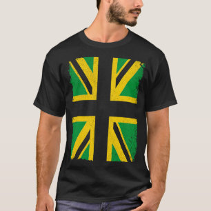 T-shirt Drapeau jamaïcain sur Union Jack britannique Jamai