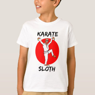T-shirt Drapeau Japonais Avec Karate Sloth
