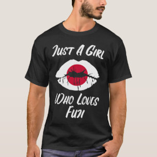 T-shirt Drapeau Japonais de la bouche des lèvres Fuji