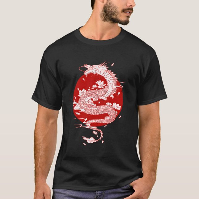 T-shirt Drapeau japonais Dragon Japon (Devant)