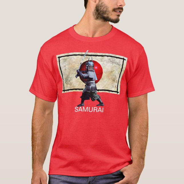 T-shirt Drapeau japonais et maillot d'art Samurai (Devant)