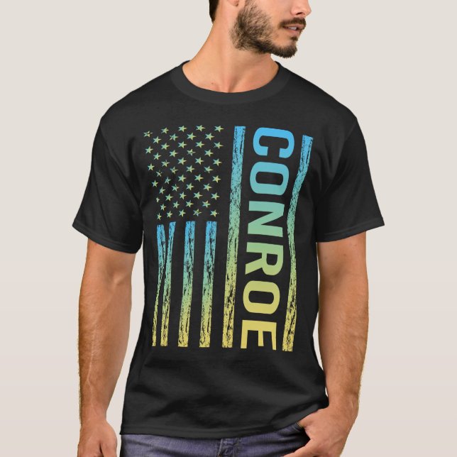 T-shirt Drapeau jaune bleu - Conroe (Devant)