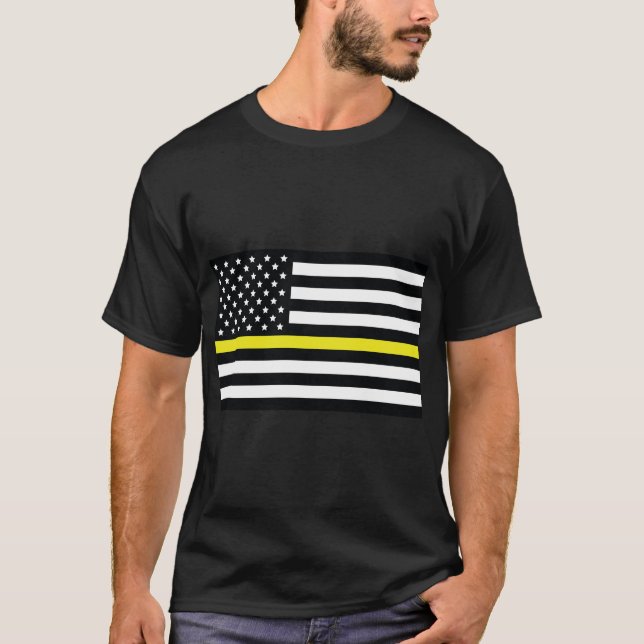 T-shirt Drapeau jaune, Drapeau américain à rayures jaunes (Devant)