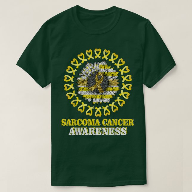 T-shirt Drapeau jaune Tournesol Sarcome Cancer Award (Design devant)