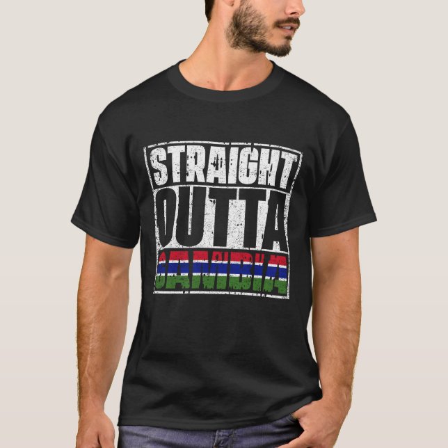 T-shirt Drapeau Juste À Côté De La Gambie (Devant)