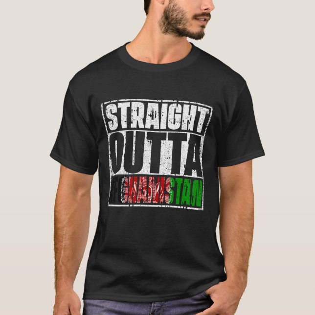 T-shirt Drapeau Juste À Côté De L'Afghanistan (Devant)