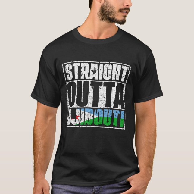 T-shirt Drapeau Juste En Dehors De Djibouti (Devant)