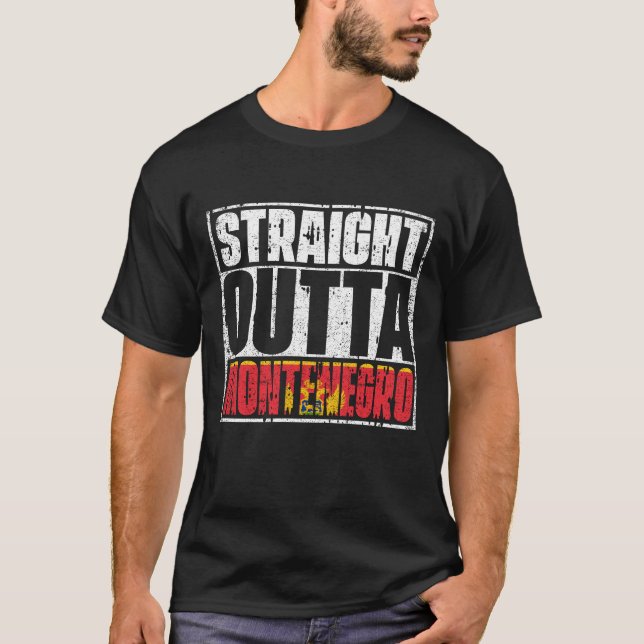 T-shirt Drapeau Juste En Dehors Du Monténégro (Devant)