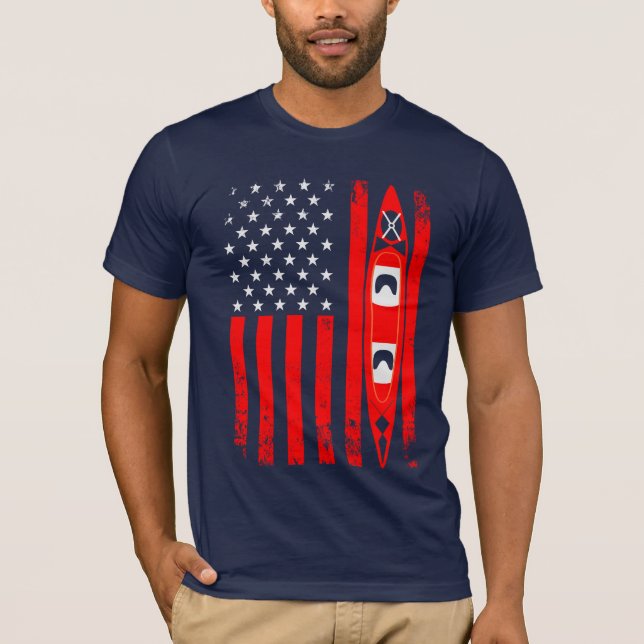 T-shirt Drapeau Kayak US (Devant)