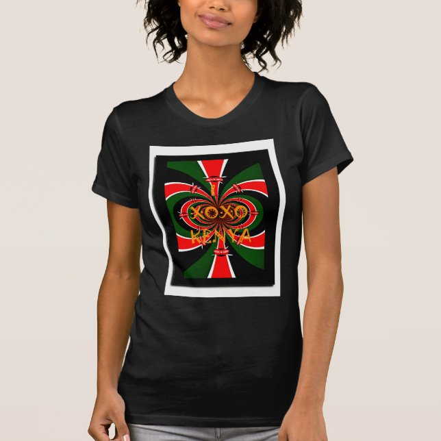 T-shirt Drapeau Kenya d'inspiration africaine - Art Abstra (Devant)