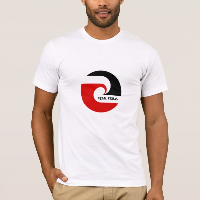 T-shirt Drapeau Kia Ora & Maori, Nouvelle-Zélande /Sports, (Devant)