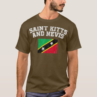 T-shirt Drapeau Kittian Vintage Saint-Kitts-et-Nevis