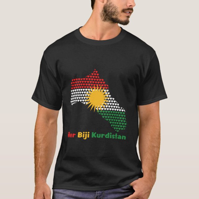T-shirt Drapeau kurde du Kurdistan (Devant)