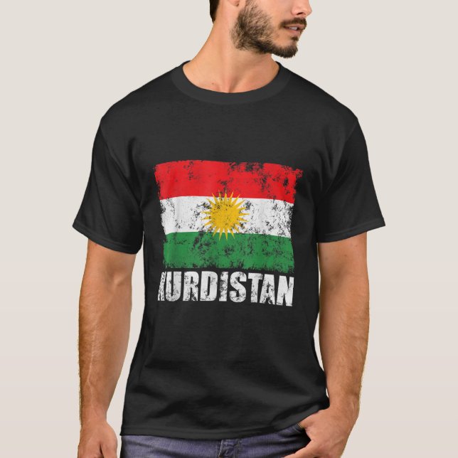 T-shirt Drapeau Kurdistan Rojava Kurde Funny Kurdes T-shir (Devant)