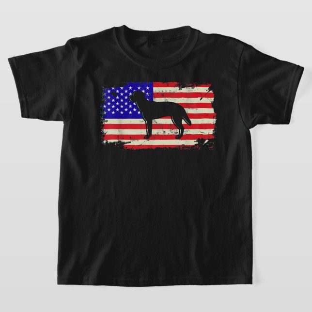 T-shirt Drapeau Labrador Américain Amoureux des chiens Ret (Poser)