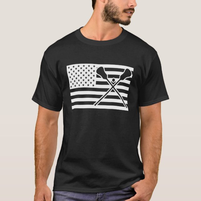 T-shirt Drapeau Lacrosse USA (Devant)