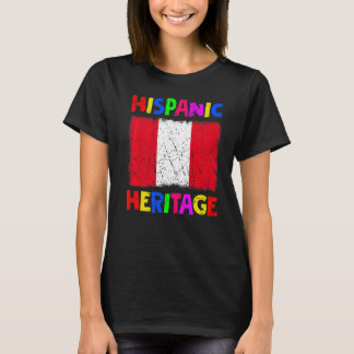 T-shirt Drapeau Latina Pérou Mois du patrimoine hispanique
