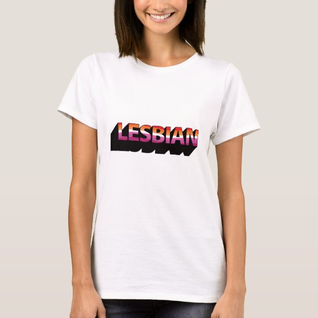 T-shirt Drapeau lesbien 3D (Devant)