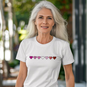 T-shirt Drapeau lesbien Coeur Pixel