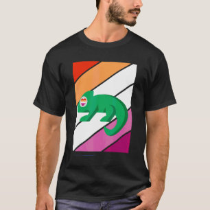 T-shirt Drapeau lesbien de la fierté du caméléon Fier alli