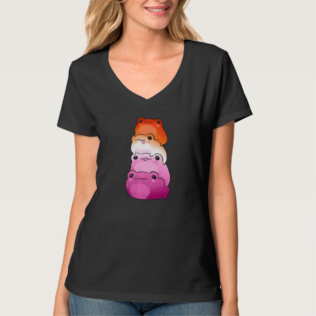 T-shirt Drapeau lesbienne Couleur grenouille Subtle Lgbtq  (Devant)