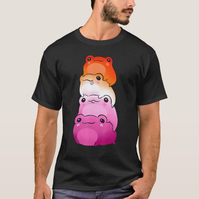 T-shirt Drapeau lesbienne Couleur grenouille Subtle Lgbtq  (Devant)