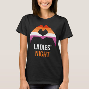 T-shirt Drapeau Lesbienne Dit Dames Soirée Lesbienne