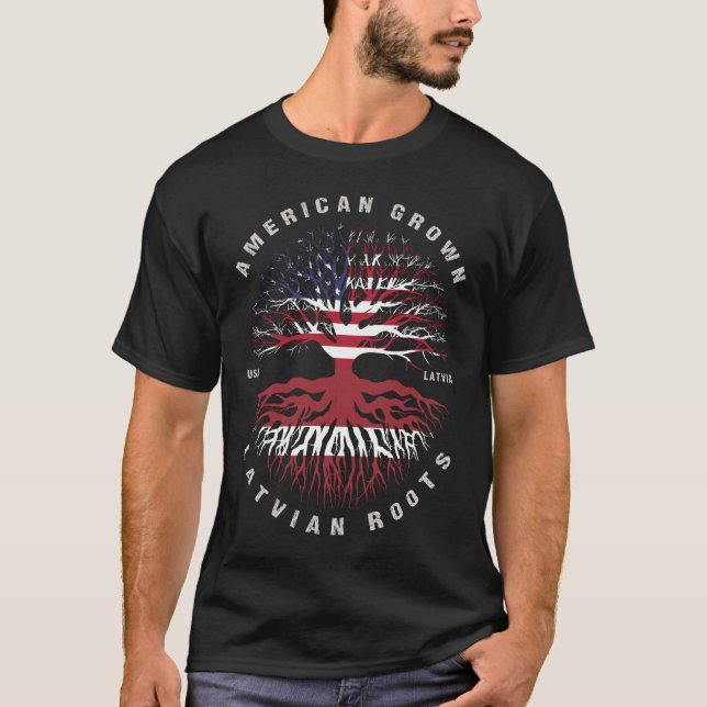T-shirt Drapeau letton américain cultivé (Devant)