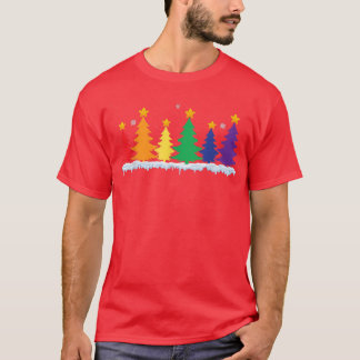T-shirt Drapeau LGBT Arbre de Noël Joyeux Noël Gay Gay LGB