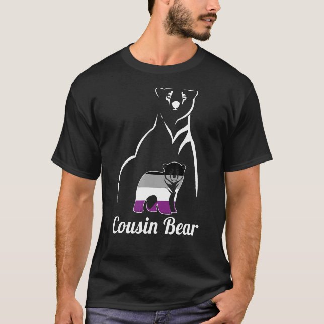 T-shirt Drapeau Lgbt Asexuel Cousin Bear Ace Pride (Devant)