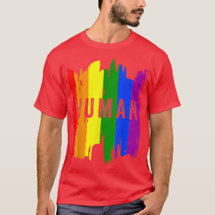 T-shirt Drapeau LGBT HUMAN Mois Gay pride Transgenre 