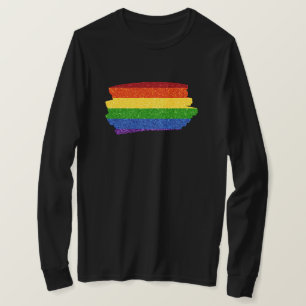 T-shirt Drapeau LGBT Pride Parties scintillant arc-en-ciel