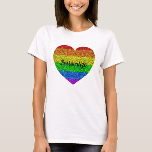 T-shirt Drapeau LGBT vibrant étincelles cœur amour Personn