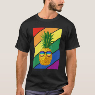 T-shirt Drapeau Lgbtq Mois Gay pride Rainbow Ananas Avec L