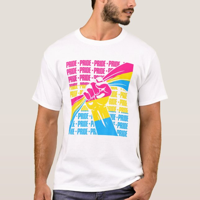 T-shirt Drapeau LGBTQ Pansexual Pride Pointe Pansexualité (Devant)