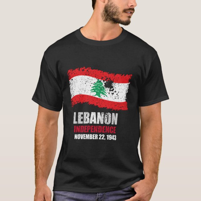 T-shirt Drapeau Liban T Chemise Indépendance libanaise (Devant)