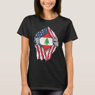 T-shirt Drapeau libanais de sang en moi Liban