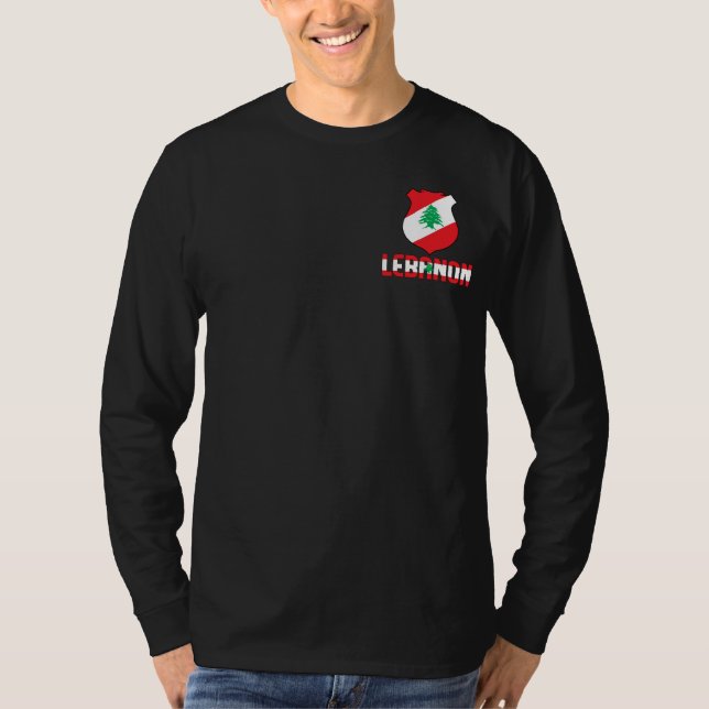 T-shirt Drapeau libanais et blason patriotique (Devant)