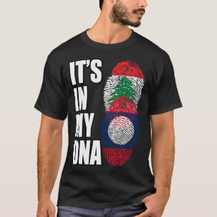 T-shirt Drapeau Libanais Et Laotien Du Patrimoine De L'ADN