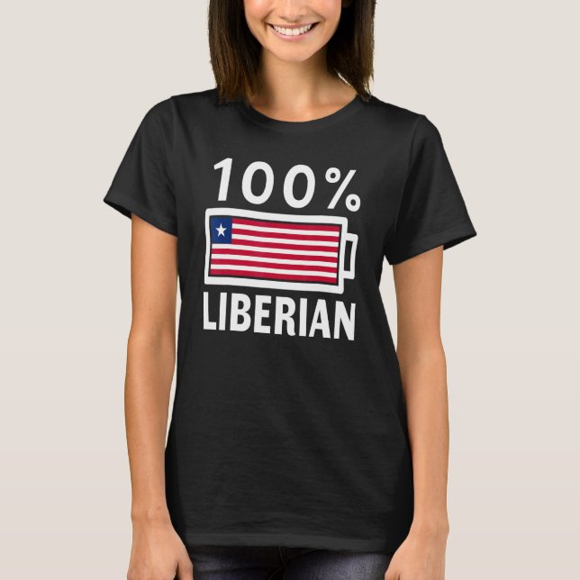 T-shirt Drapeau Liberia 100 Liberian Battery Power Tee (Devant)