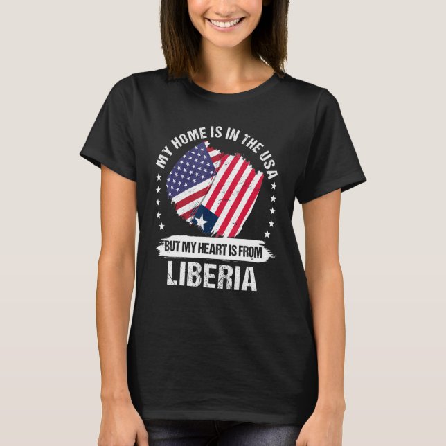 T-shirt Drapeau Libérien Américain Patriot Libérien Améric (Devant)