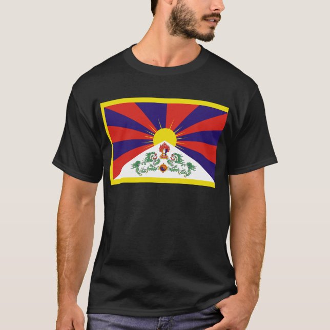 T-shirt Drapeau libre du Thibet de Tibétain - ་ de བཙན de (Devant)