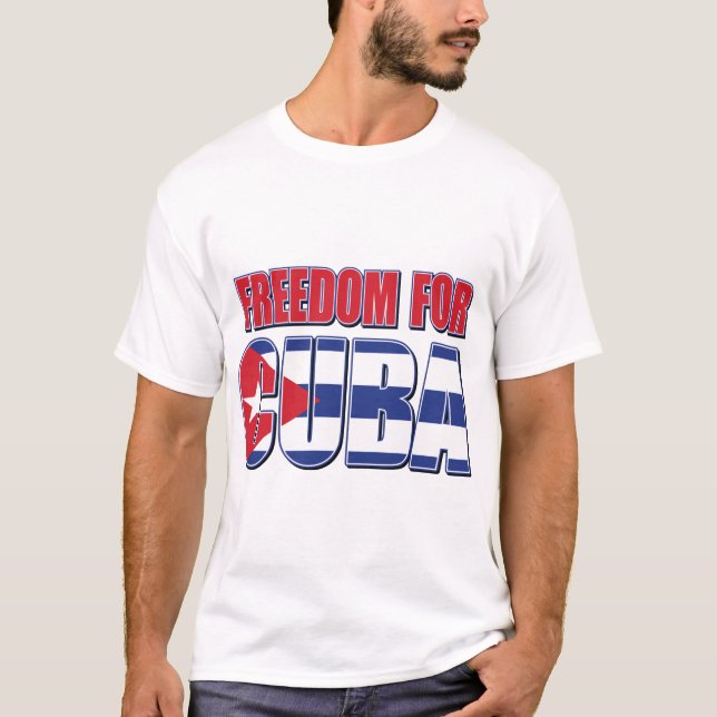 T-SHIRT DRAPEAU LIBRE POUR CUBA (Devant)