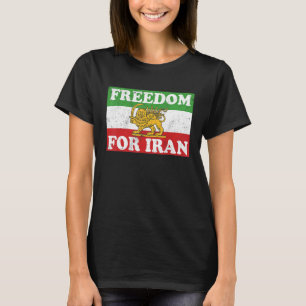 T-shirt Drapeau Lion iranien LIBERTÉ POUR L'IRAN soutenir