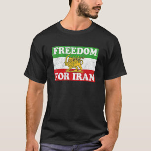 T-shirt Drapeau Lion Iranien LIBERTÉ POUR L'IRAN Soutien a
