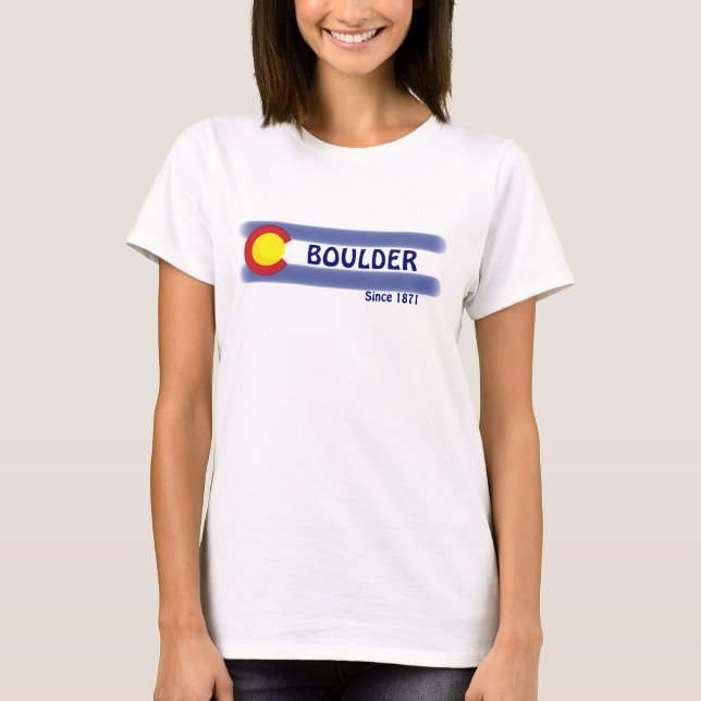 T-shirt Drapeau local de Boulder Colorado (Devant)