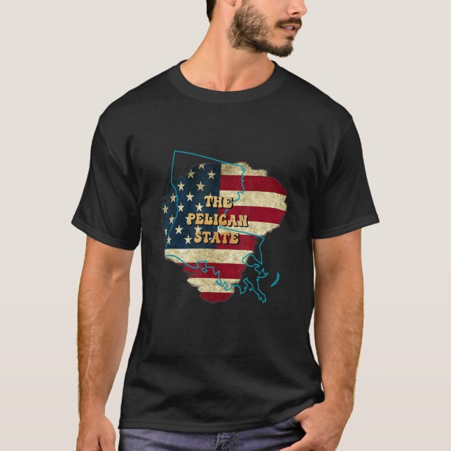 T-shirt Drapeau Louisiane La Us (Devant)